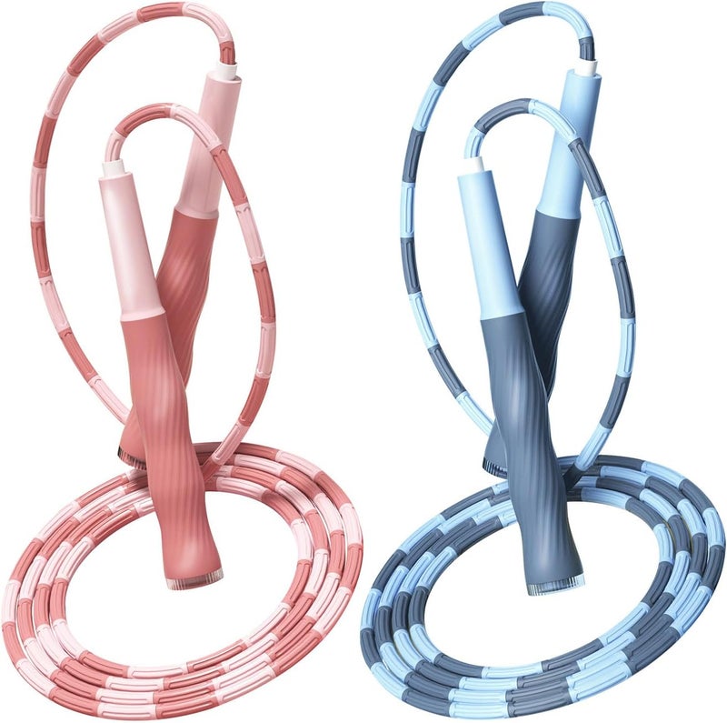 Redify Beaded Jump Rope for Kids,Tangle-Free Segmented Kids Jump Rope with Soft Anti-slip Handles,Adjustable Jumping Rope for Women - Image 1